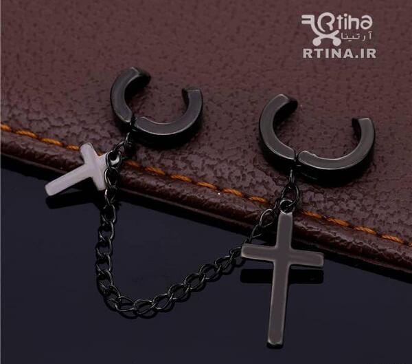 عکس گوشواره صلیب مشکی