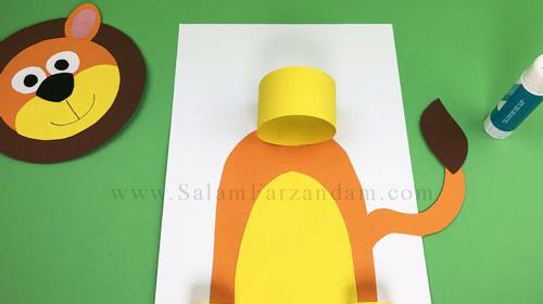 عکس شیر با کاغذ رنگی