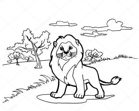 عکس نقاشی شیر خوابیده