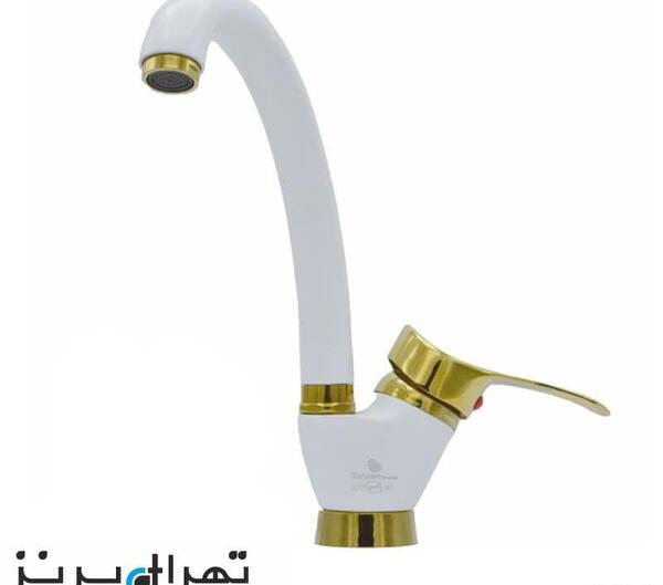 عکس شیرآلات سفید طلایی