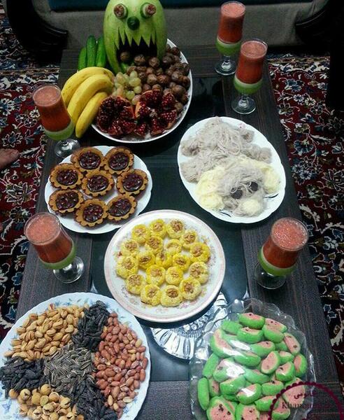 عکس سفره شب یلدا خیلی ساده