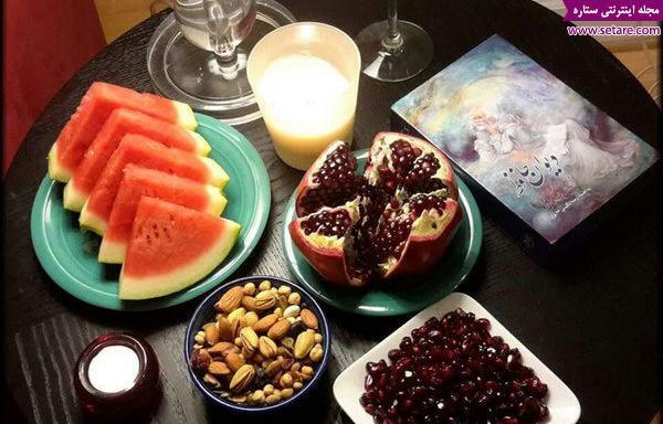 عکس تزیین سفره شب یلدا ساده