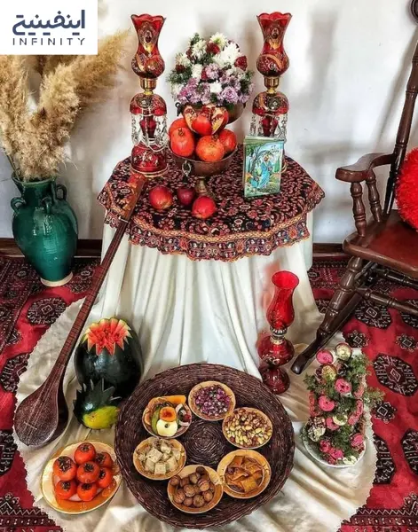 عکس تزیین سفره ی شب یلدا