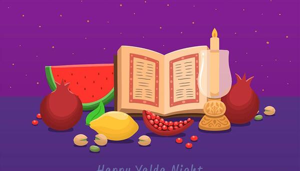عکس سفره شب یلدا نقاشی