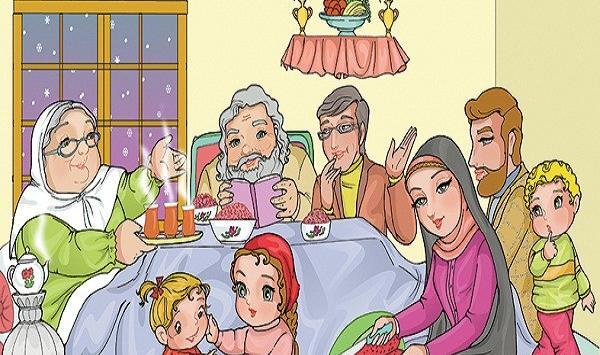 عکس سفره شب یلدا نقاشی