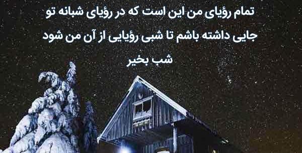 عکس نوشته شب بخیر زمستانی