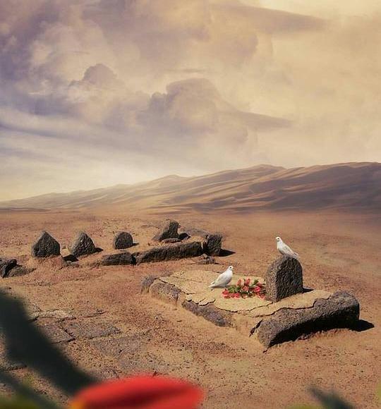 عکس قبرستان بقیع در شب
