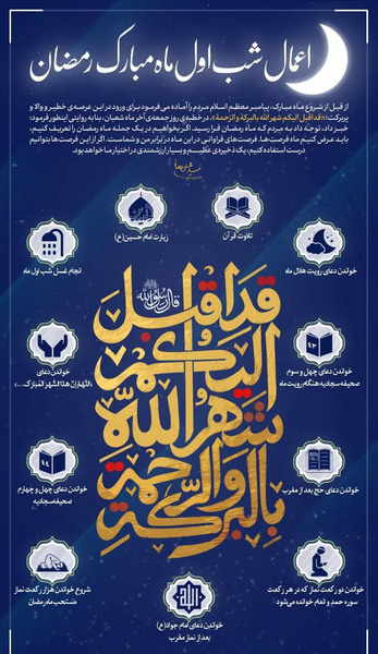 عکس اعمال شب اول ماه مبارک رمضان