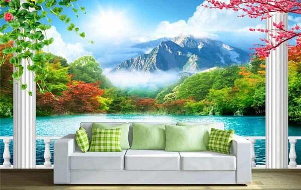 عکس کاغذ دیواری سه بعدی طبیعت