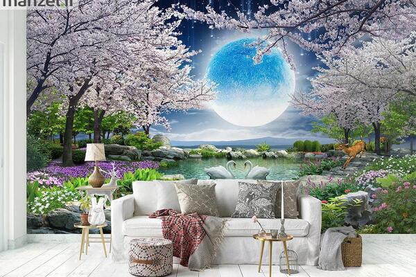 عکس کاغذ دیواری سه بعدی طبیعت