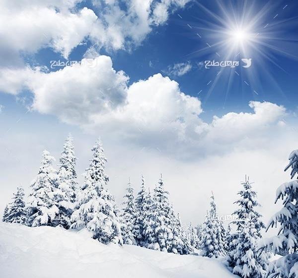 عکس سه بعدی منظره برفی