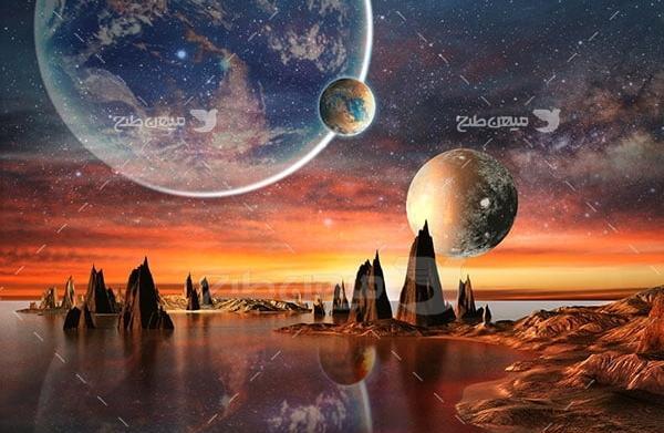 عکس سه بعدی از ماه