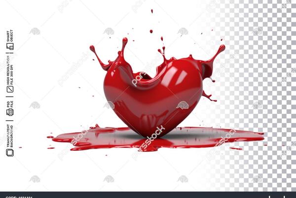 عکس قلب سه بعدی قرمز