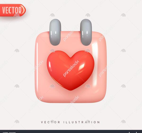 عکس قلب سه بعدی قرمز