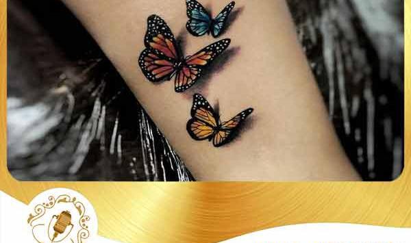 عکس تتو پروانه سه بعدی