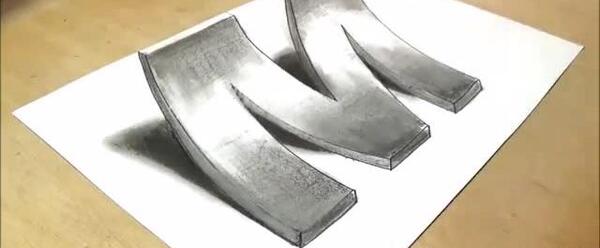 عکس نقاشی سه بعدی با مداد رنگی