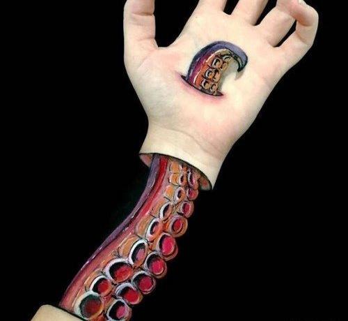 عکس نقاشی سه بعدی دست