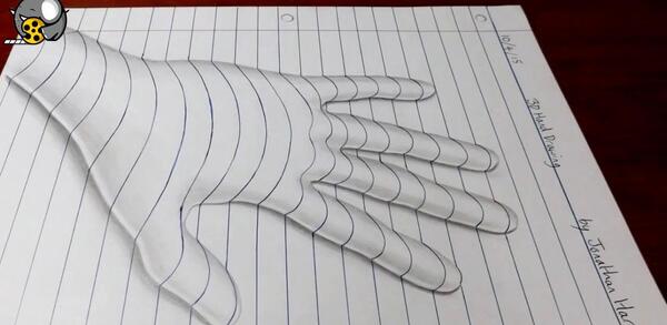 عکس نقاشی سه بعدی دست