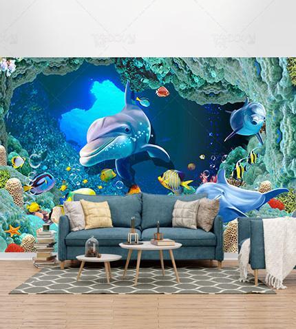 عکس نقاشی دیواری سه بعدی