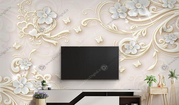 عکس پوستر سه بعدی پشت تلویزیون