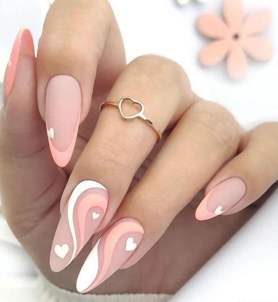 عکس ناخن هلویی ساده