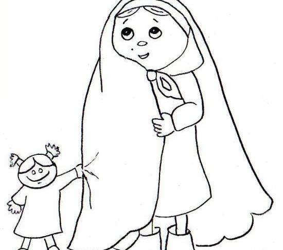 عکس نقاشی ساده دختر با حجاب