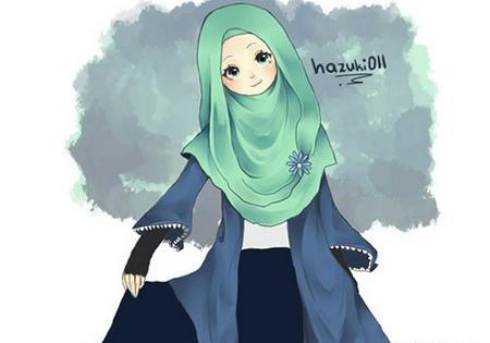 عکس نقاشی ساده دختر با حجاب