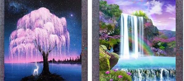 عکس نقاشی منظره ساده با گواش