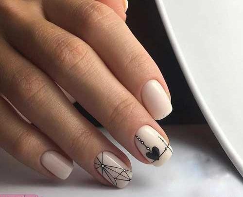 عکس ناخن کرمی ساده