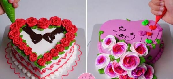 عکس کیک ساده قلبی