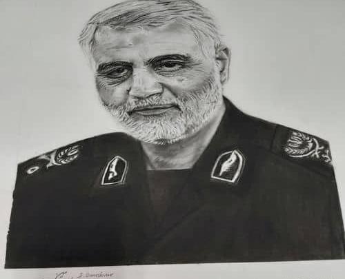 عکس حاج قاسم سلیمانی برای نقاشی ساده