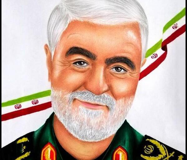 عکس حاج قاسم سلیمانی برای نقاشی ساده