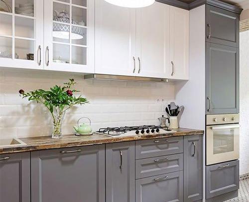 عکس کابینت آشپزخانه سفید طوسی