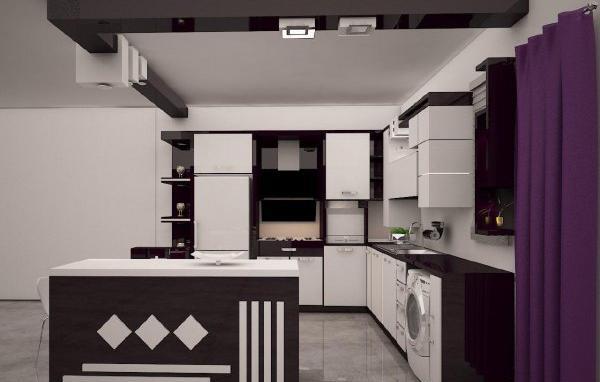 عکس کابینت آشپزخانه سفید مشکی