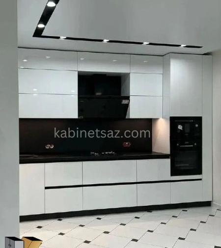 عکس کابینت آشپزخانه سفید مشکی
