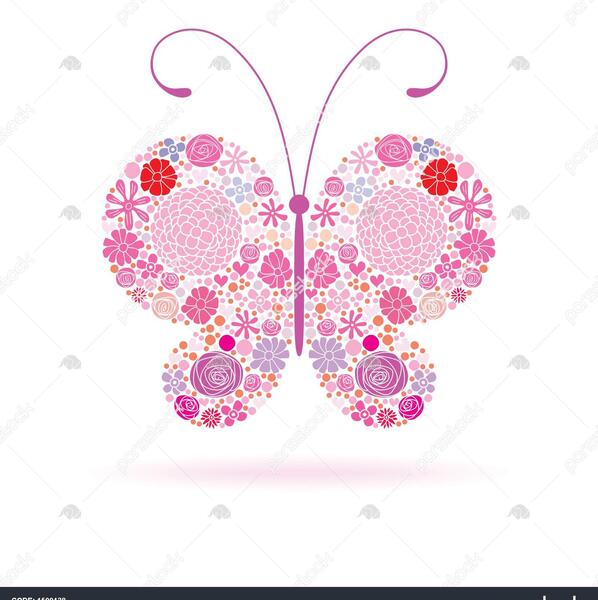 عکس پروانه سفید صورتی