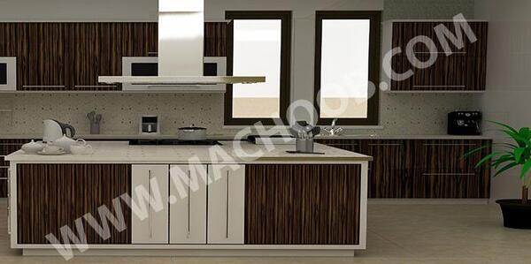 عکس کابینت سفید قهوه ای