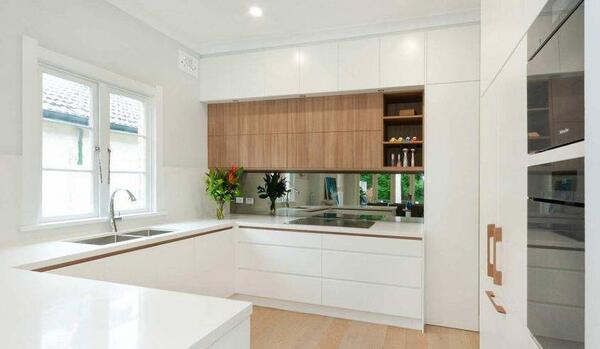 عکس کابینت سفید قهوه ای