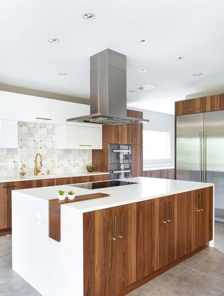 عکس کابینت سفید قهوه ای