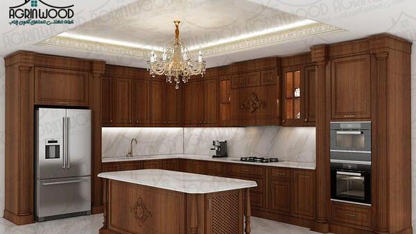 عکس کابینت سفید قهوه ای