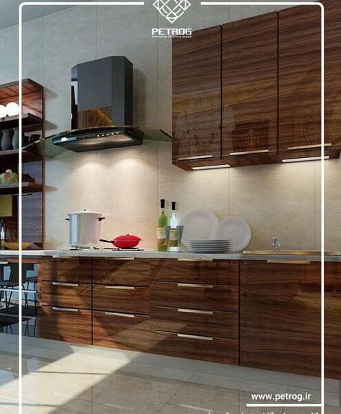 عکس کابینت سفید قهوه ای