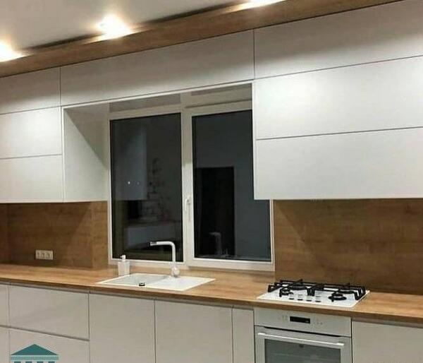 عکس کابینت سفید قهوه ای