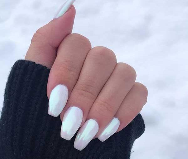 عکس ناخن سفید کروم