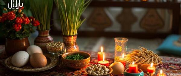 عکس نقاشی سفره هفت سین در کنار خانواده