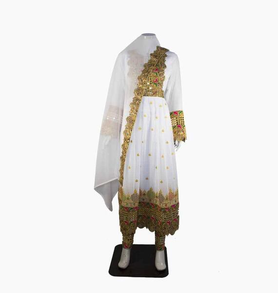 عکس لباس سفید و طلایی