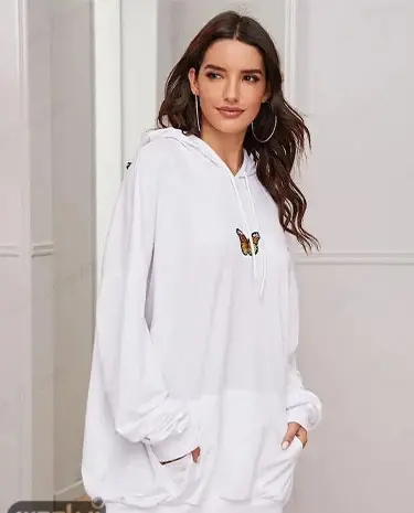 عکس هودی سفید دخترانه