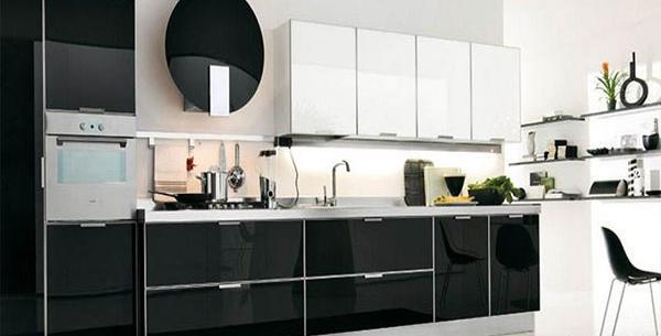 عکس کابینت های گلاس سفید مشکی