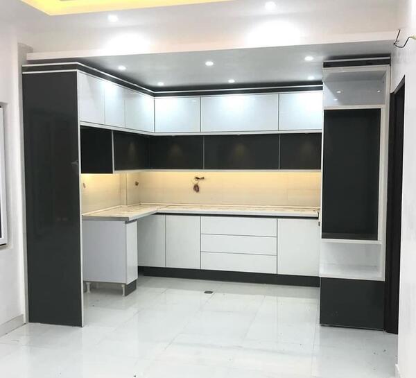 عکس کابینت های گلاس سفید مشکی