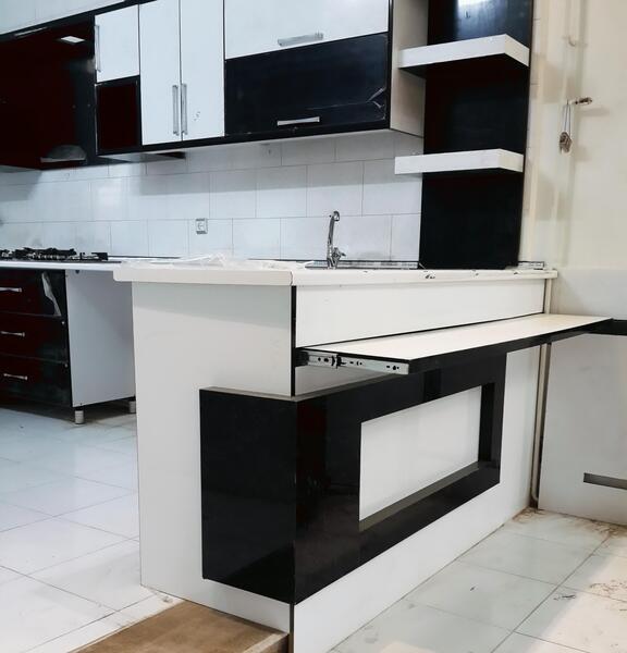 عکس کابینت های گلاس سفید مشکی