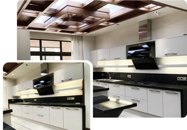 عکس کابینت های گلاس سفید مشکی